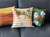 Custom Order HOME - painted leather pillow covers - DEPOSIT