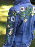 Floral Denim Jacket - Yellow