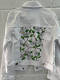 **Kids White Denim with Daisies - Kids Size 5