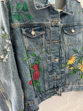 **Adult Denim Wildflowers (M)