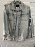 **Adult Denim Peace Flowers (size M/L)