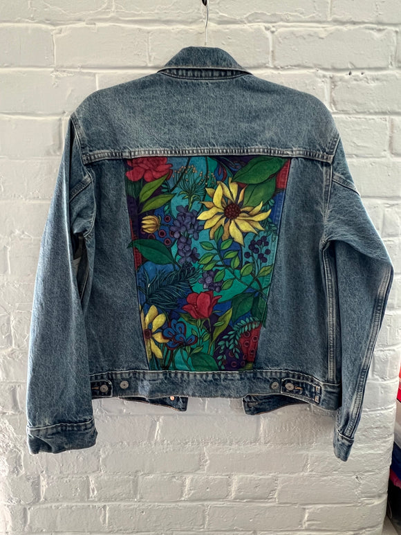 **Adult Denim Bright Flowers (size M)