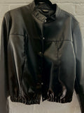 **Adult Leather Floral and Pattern Bomber Jacket (size M/L)