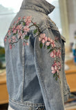 Cherry Blossoms Denim Jacket - SIZE S Available
