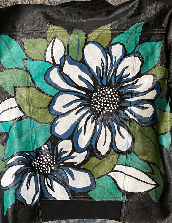 Floral Denim Jacket - Blue – Katie Blue Art Store