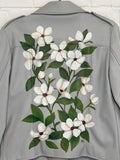 -SALE- White flowers on Lt. Grey (S/M)