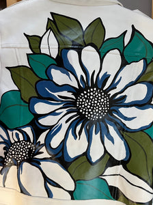 FLOWER POWER - SALE! - White Faux Leather - S