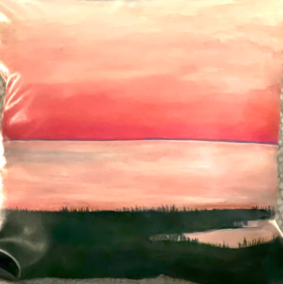 SALE HOME - Hand Painted Pillow Cover - Sunset
