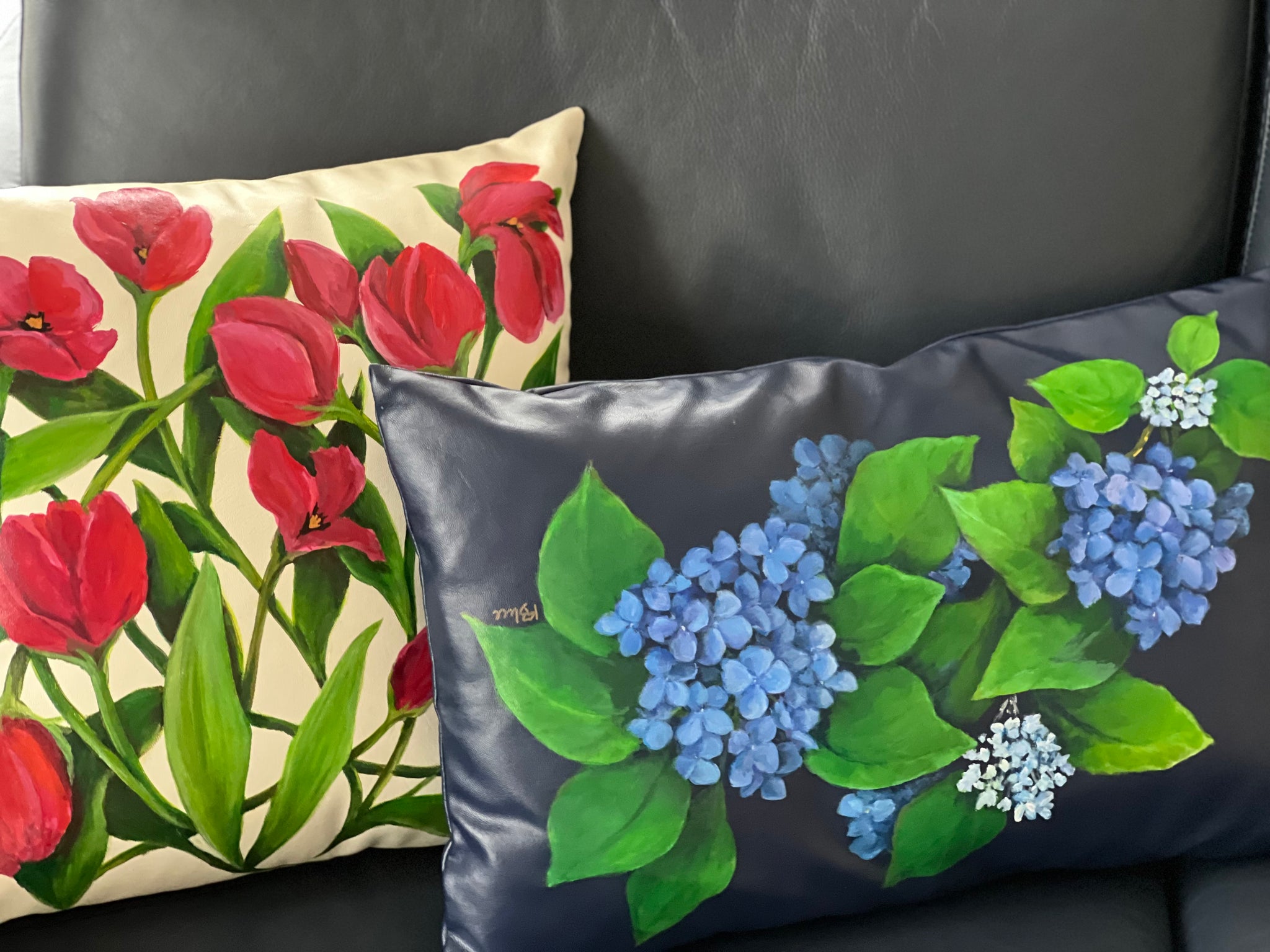 Hand painted pillow covers best sale