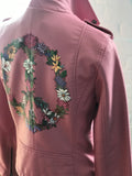 -SALE- Peace Flowers/Pink Faux Leather (Made to Order)